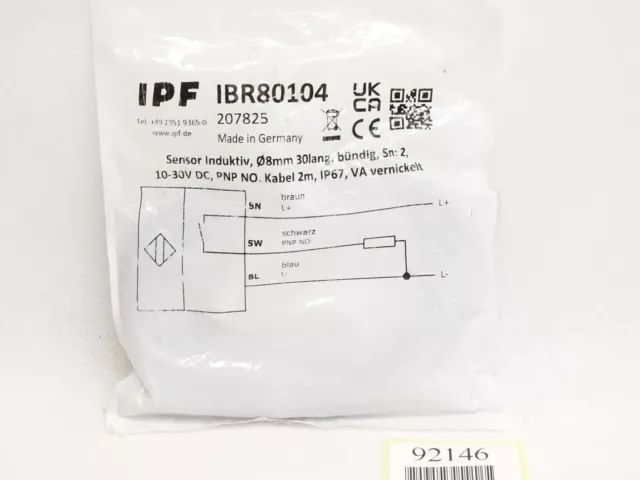 Ipf Electronique Capteur Inductive IBR80104 / Neuf Emballage D'Origine