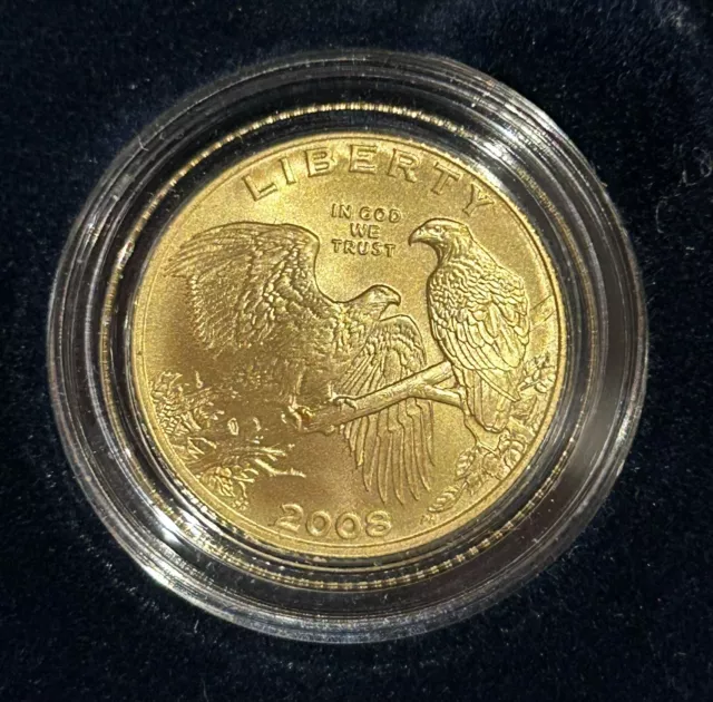 2008-W $5 Gold Bald Eagle Commemorative Coin with Box, OGP & COA GEM!