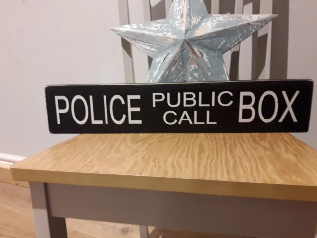 Dr who sign police public call box vintage gift kids room tardis wooden sign  2