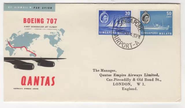 1959 Oct 27th. First Flight Cover. Qantas, Australia to England. AAMC 1411a.