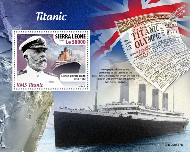 RMS TITANIC WHITE Star Line Ocean Liner Ship Stamp Sheet 42 (2020