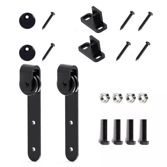 Aluminum Sliding Barn Wood Door Hardware Set Kit Track Roller Cabinet