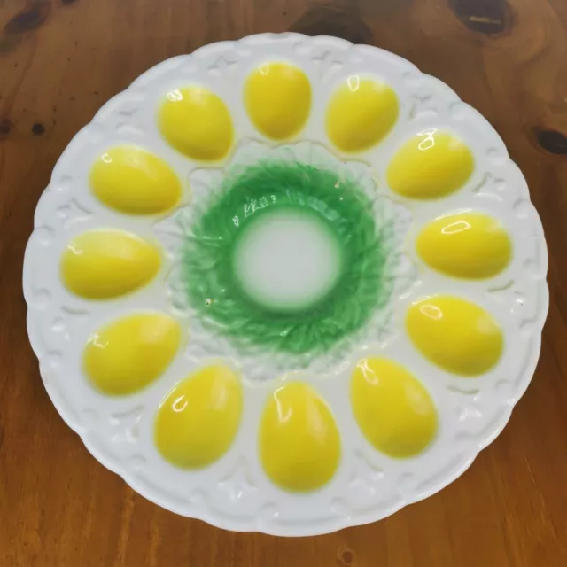 Vintage 50's 60's Kitsch MCM Made in Japan Deviled Egg Serving Plate Platter