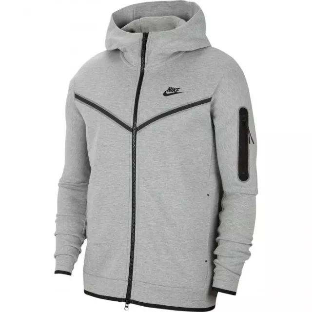 Nike Mens Tech Fleece Hoodie Grey Medium Long Sleeve Cotton Full Zip Top