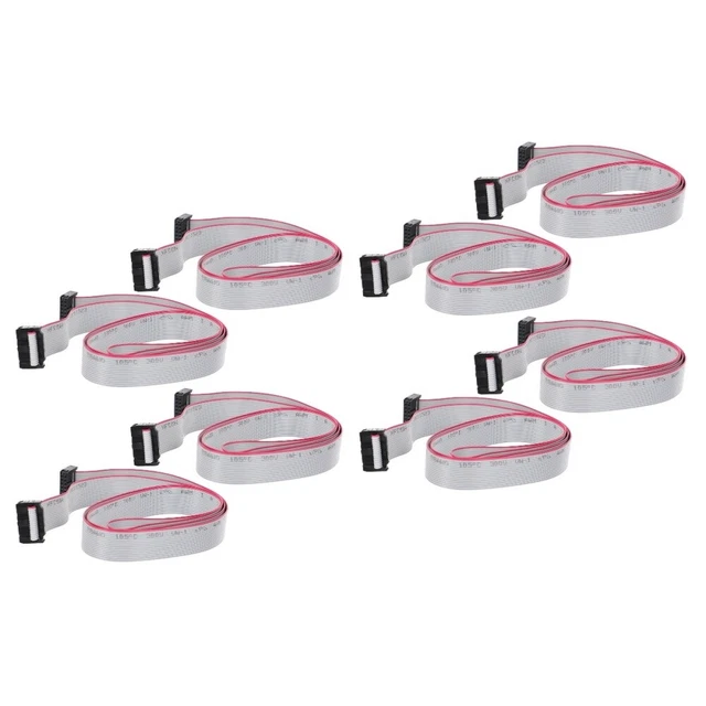 8 PCS Connecteur IDC Câble gris 16 broches Cable à ruban plat Flexible 2.54mm