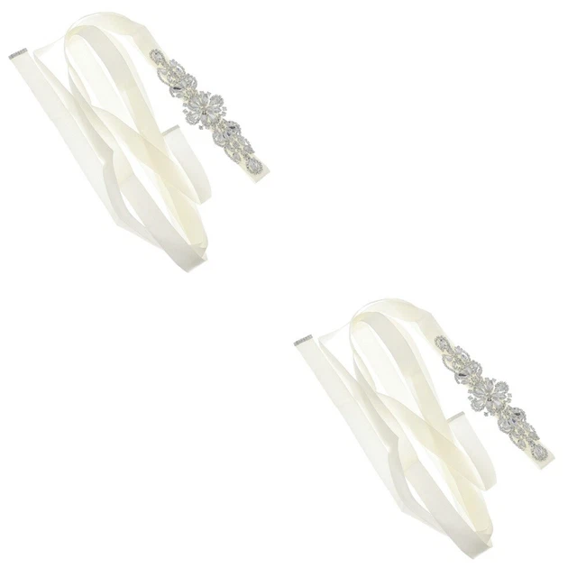 2 Pcs Ceinture De Mariée Ruban Demoiselle D'honneur Luxueux
