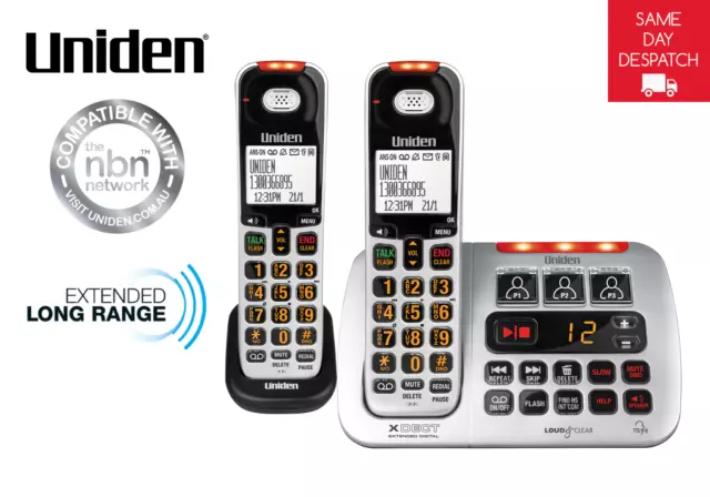 Uniden Ss E45+1 Visual & Hearing Impaired Cordless Digital Phone System Intercom