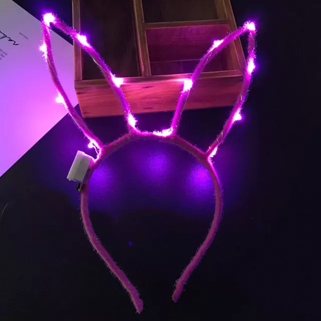 LED Light Up Flashing Easter Rabbit Bunny Ears Headband Head Costume