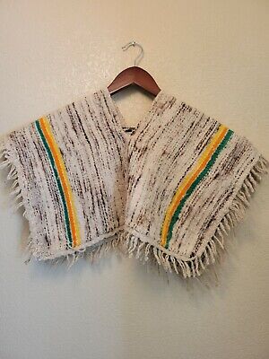 Antique Kid's Wool Poncho from Peru 60 Years Old