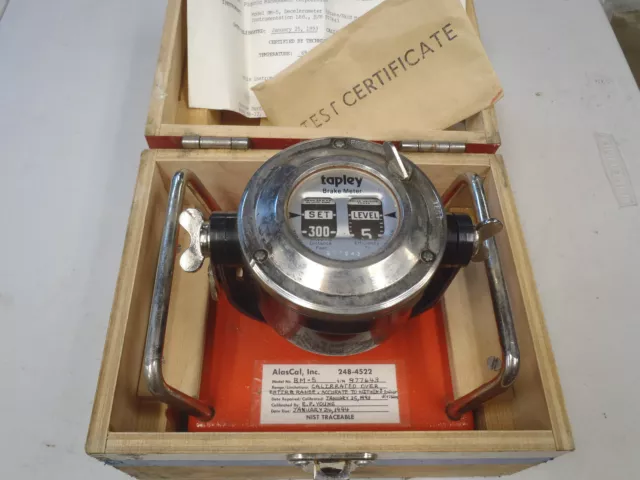 Tapley Brake Meter TM5?, Decelerometer, Unknown Cal, Spins Free