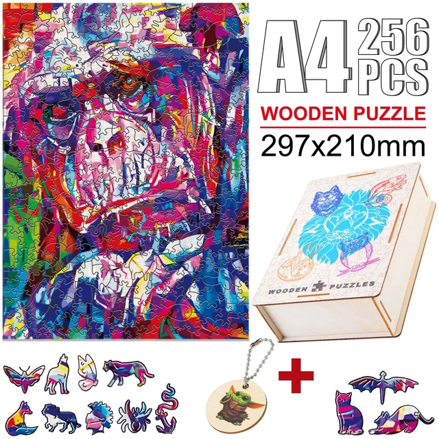 Chimpanzee Animal Jigsaw Puzzles Adults Kids Wooden Colorful Intellectual Toy