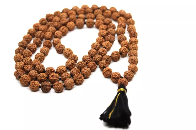 Rudraksha Premium Rudraksh Japa Mala Rosary 108 +1 Beads Yoga Hindu Meditation