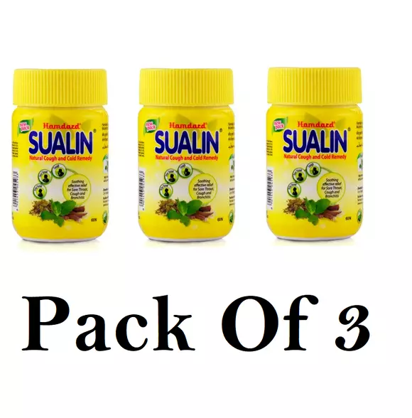 Hamdard Sualin 60 comprimés (paquet de 3) utiles contre la toux et le...