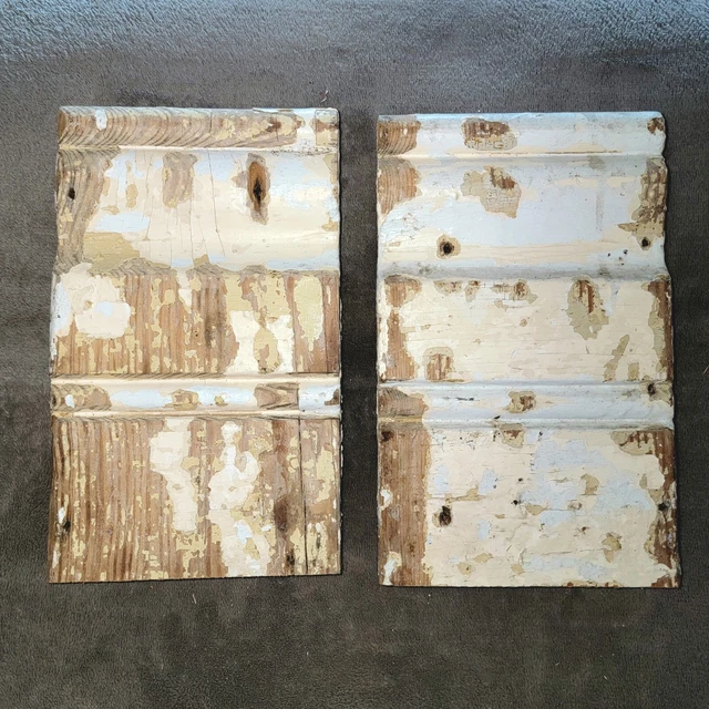 Antique Matching Pair of 1880's VICTORIAN ROSETTE TRIM Plinth Blocks - (Set 4)