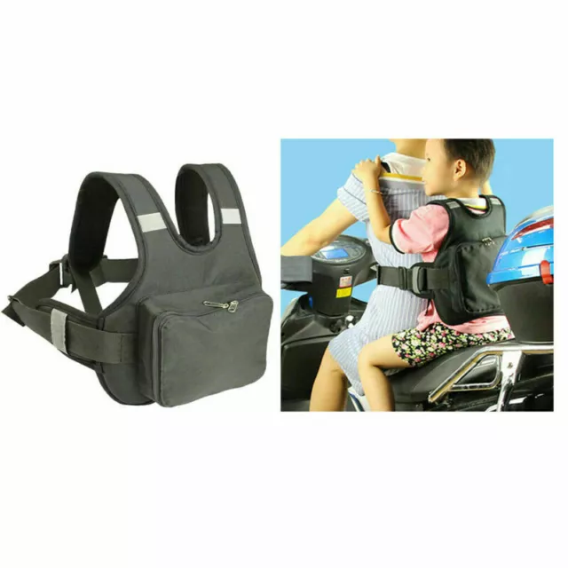 Hochfestes Motorrad Kindersicherheitsgurt Harness Schutzzahnräder Schwarz E1