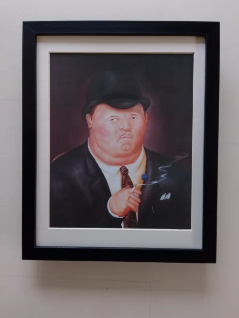 Fernando Botero print 'Man Smoking'  FRAMED