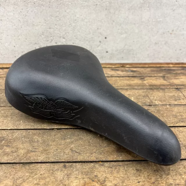 VIntage 1979 Troxel Eagle Seat Old School BMX Black Padded USA Flat Rail NEW