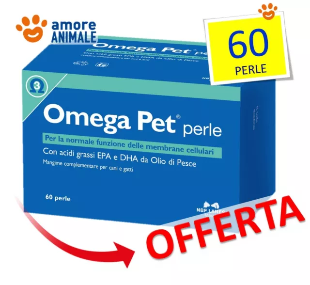 NBF Lanes - Omega Pet 60 Perle - Per Cani e Gatti  Alterazioni cutanee dermatiti