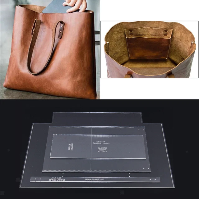 4pcs Clear Acrylic Leather Shoulder Bag Handbag Tote Purse Template Stencils