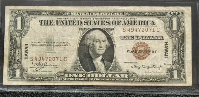 1935 A $1 Silver Certificate Hawaii Emergency Issue Note #997