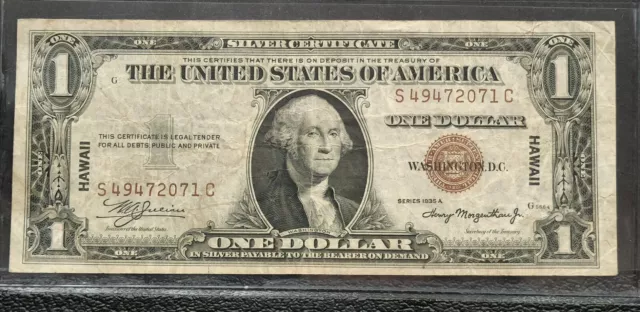 1935 A $1 Silver Certificate Hawaii Emergency Issue Note #997