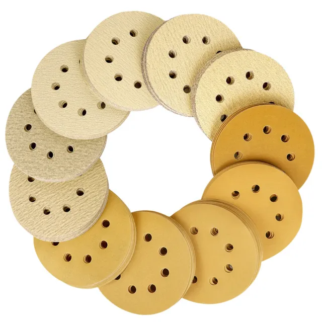 Sanding Disc 5'' 8 Hole 110PCS 60 80 120 150 180 220 320 400 600 800 1000 Grit