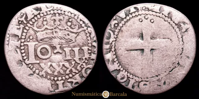 Portugal - Joao III. 40 Reis. (2,65 g.). (1521-1557). Gomez-41. Escasa