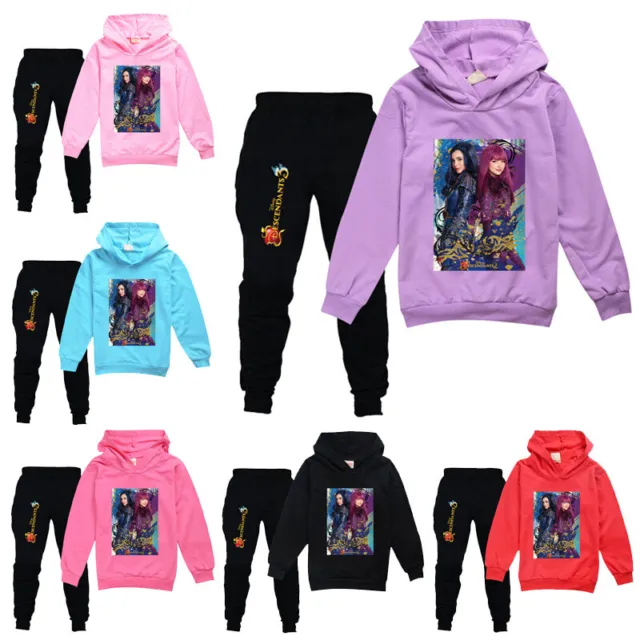 Boys Girls Descendants Hoodies Hooded Sweatshirt Tops+Trousers Casual Set Gift