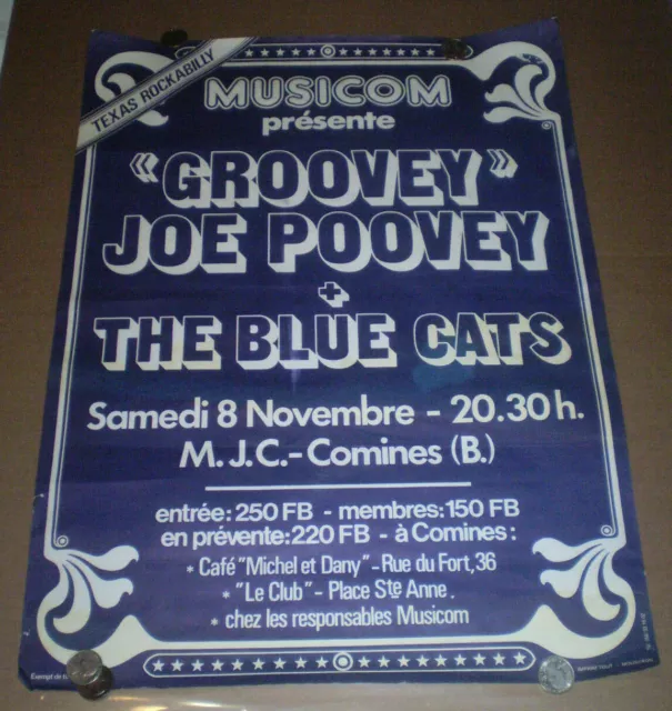 JOE POOVEY Rockabilly Original French Concert Poster Dixie Move Around