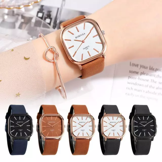 Fashion Women's Watch Leather Belt Simple Elegant Ins Style Square Quartz H1Z5