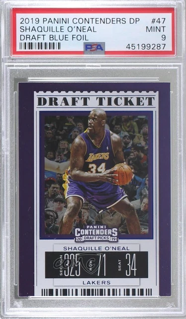 2019 Contenders Draft Picks Season Ticket Blue Foil Shaquille O'Neal PSA 9 MINT