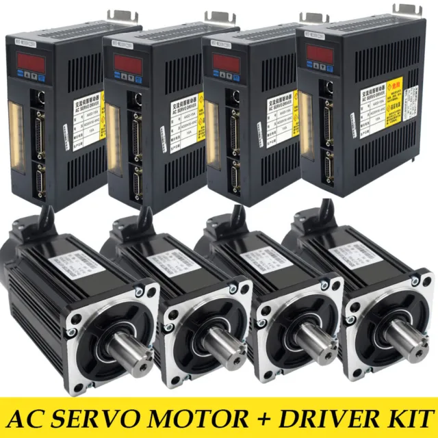 400W-1KW AC Servo Motor 220V Motor Driver Power Encoder Cable Kit Nema24/32