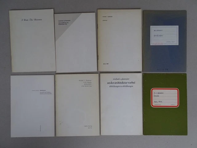 8 Werke Michael Glasmeier - Walfang Lyrik Gedicht Pontomoro Freunde Kunst - 1980
