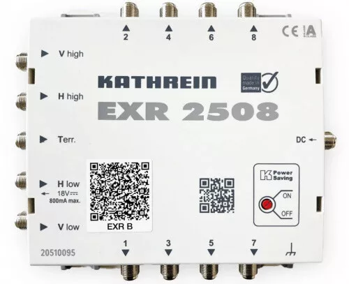 Kathrein EXR 2508 : Basis/Erweiterbar : 1 Satellit : 8 Teilnehmer