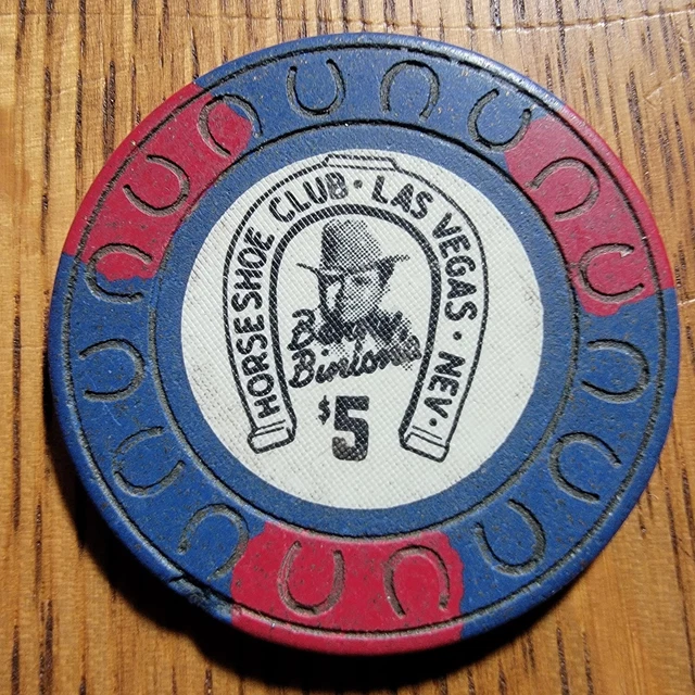 Binion's Horseshoe Club $5 Horseshoe Mold Casino Gaming Chip Las Vegas