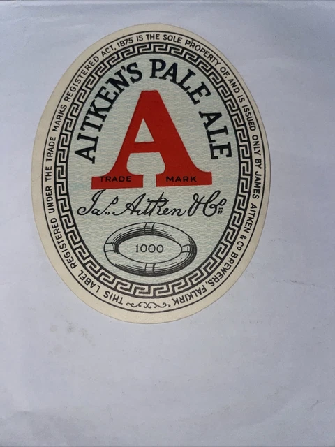 British Beer Label-Aitken’s Pale Ale Pre 1900-James Aitken, Falkirk