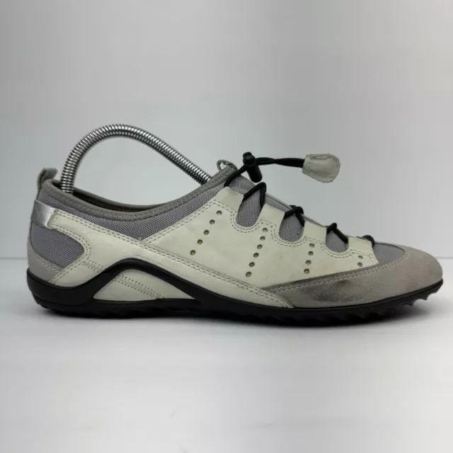 Ecco Vibration Toggle Womens Shoes Size 39 EU 8-8.5 US Gray/White Leather Casual