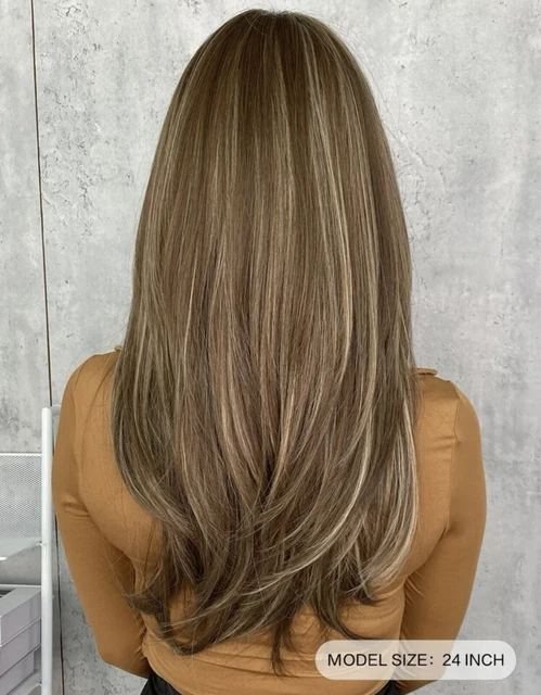 Perruque Longue Bouclée Synthétique - Brun Châtain Doré, Bonnet Monofilament, Résistante à La Chaleur