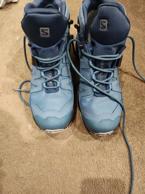 Size 7.5 - Salomon X Ultra Trail Blue Womens Hiking Boots Shoes