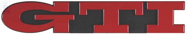 VW Golf MK3 GTI 8v Front Badge Grill Emblem GTI Logo in Red Genuine OEM Part