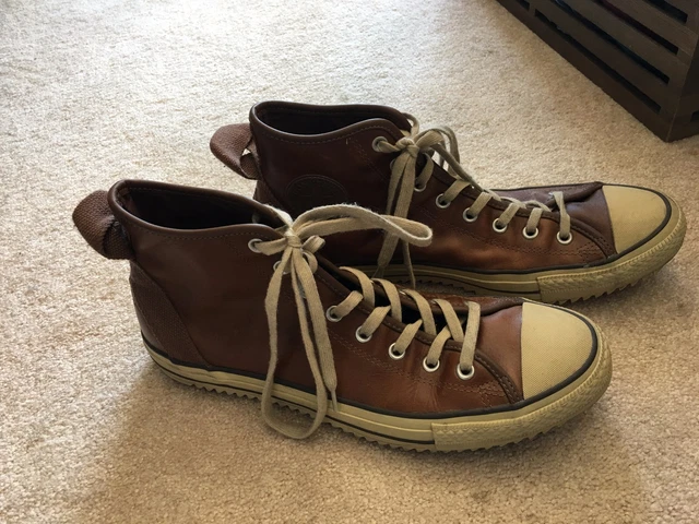 CONVERSE ALL STAR CHUCK TAYLOR LEATHER HOLLIS HI brown saddle 8.5 mens shoes Converse Chuck Taylor All Star High Leather main image 4