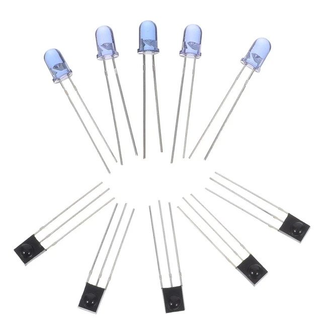 jojofuny 5 Stück Hs0038b Tsal6200 Infrarot Ir Empfänger Und Sender 38 kHz 2,7–5,5 v 45° Empfangswinkel 20m Reichweite Für Fernbedienungen Und Sensoren