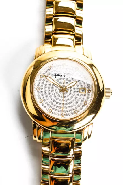 Folli Follie Women's Chunky Gold Tone Crystal 45mm Round Face Wristwatch