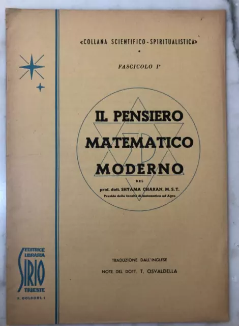 OPUSCOLO IL PENSIERO matematico moderno 1953 Collana Spiritualistica EUR  6,42 - PicClick IT