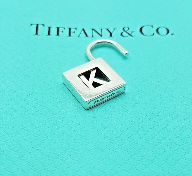 TIFFANY CO Silver Letter K Padlock Charm LOCK Pendant ONLY