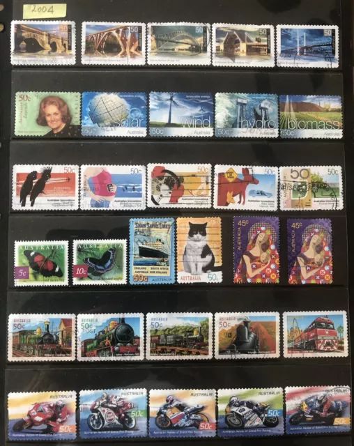 2004 Selection 31 Fine Used Australian Stamps Including 5 full sets