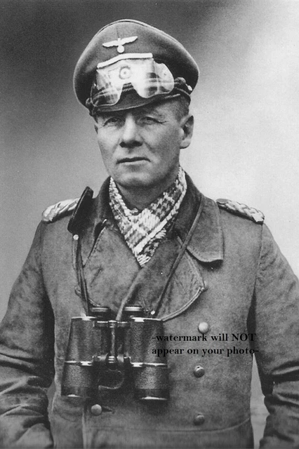 ERWIN ROMMEL MILITARY Uniform PHOTO Binoculars World War II German