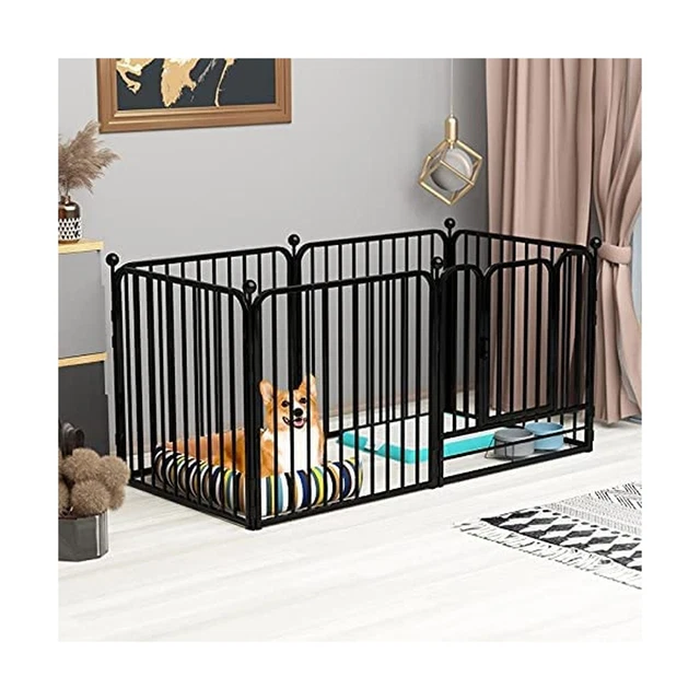 PEIPOOS Dog Panel Pet Playpen Pen Bunny Fence Indoor Outdoor Fence Playpen He...
