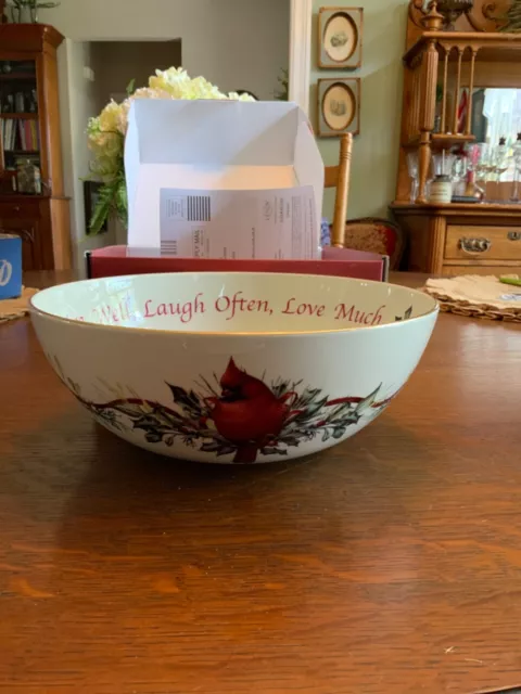 Lenox Winter Greetings Scenic Round Serving Bowl Brand NEW w/ tag USA ivory 9” 2