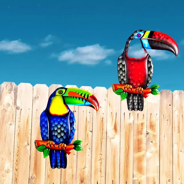 2 x dekorative Metall-Vogel-Wanddekoration, Statue, ästhetische hängende